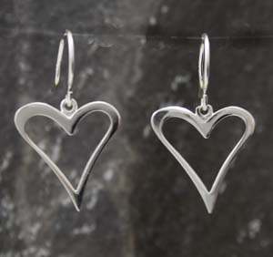 Sterling Silver open heart earrings