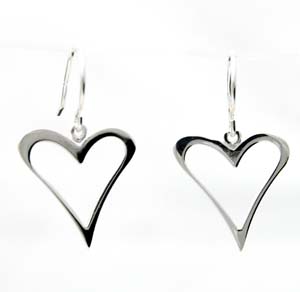 Sterling Silver open heart earrings