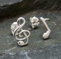 Sterling Silver musical stud earrings