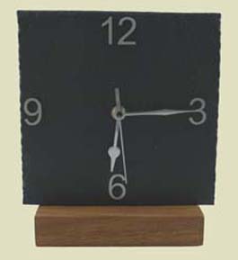 Slate clock with stainless steel number