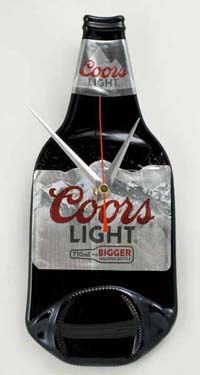 Coors bottle clocks